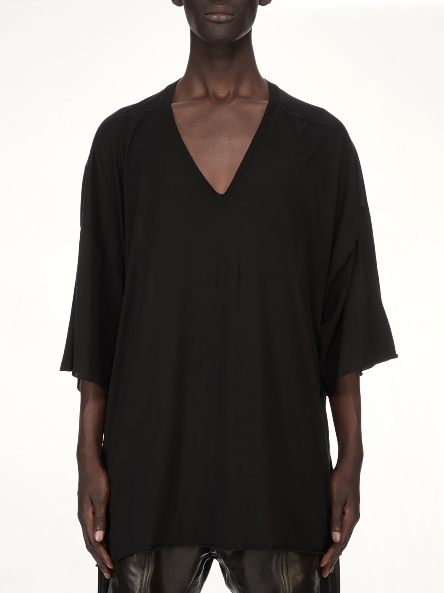 Image of T-Shirts. Product name - V Tommy T-Shirt in Black colour by brand - RICK OWENS