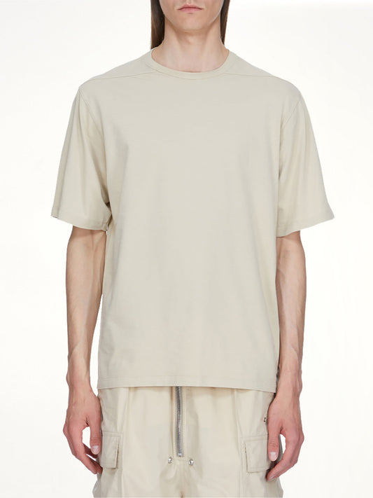Image of a model wearing Tops. Product name - Brad T in Beige colour by brand - RICK OWENS