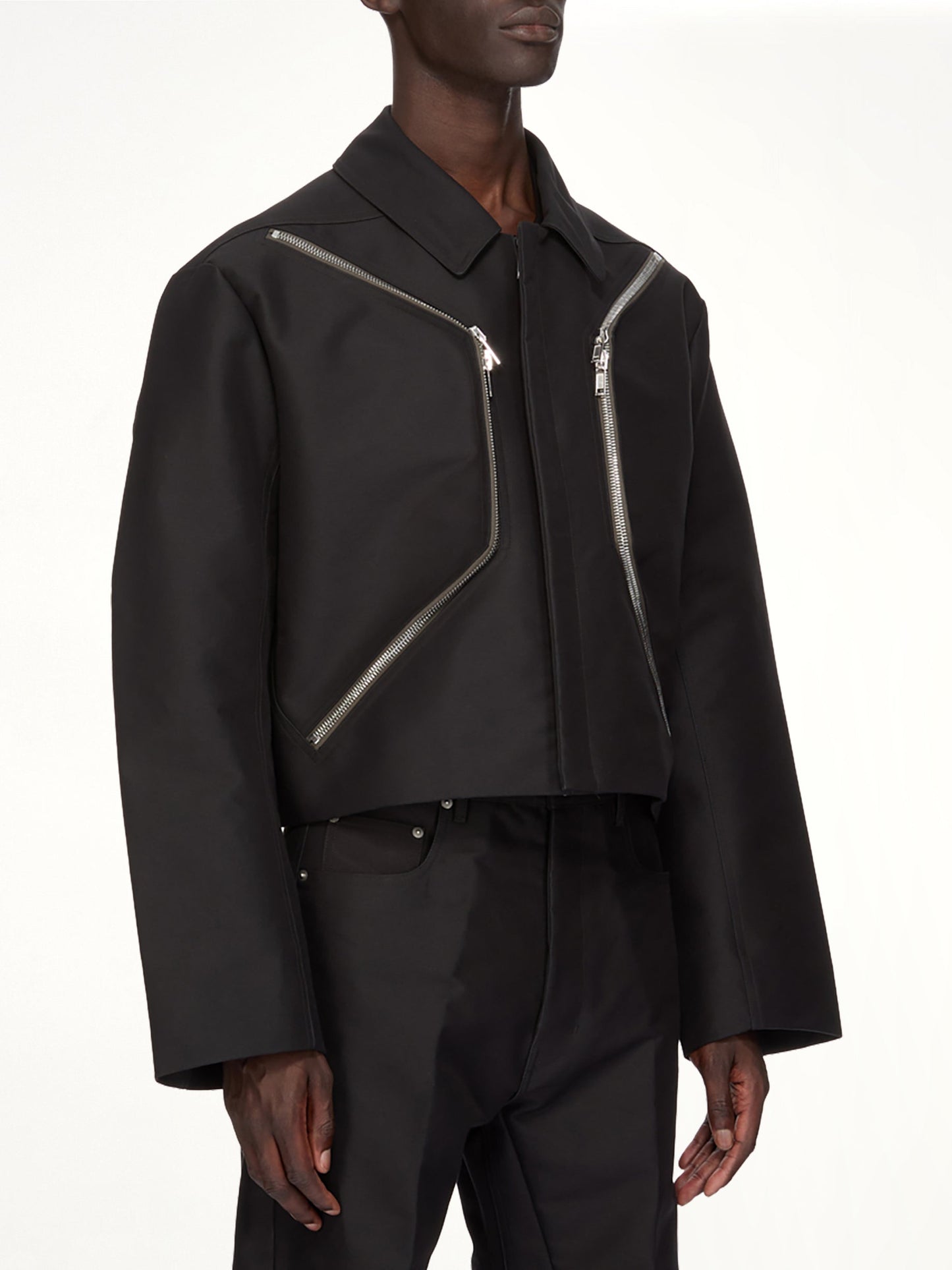 RICK OWENS Woven Heizer Mac Jacket (Black)