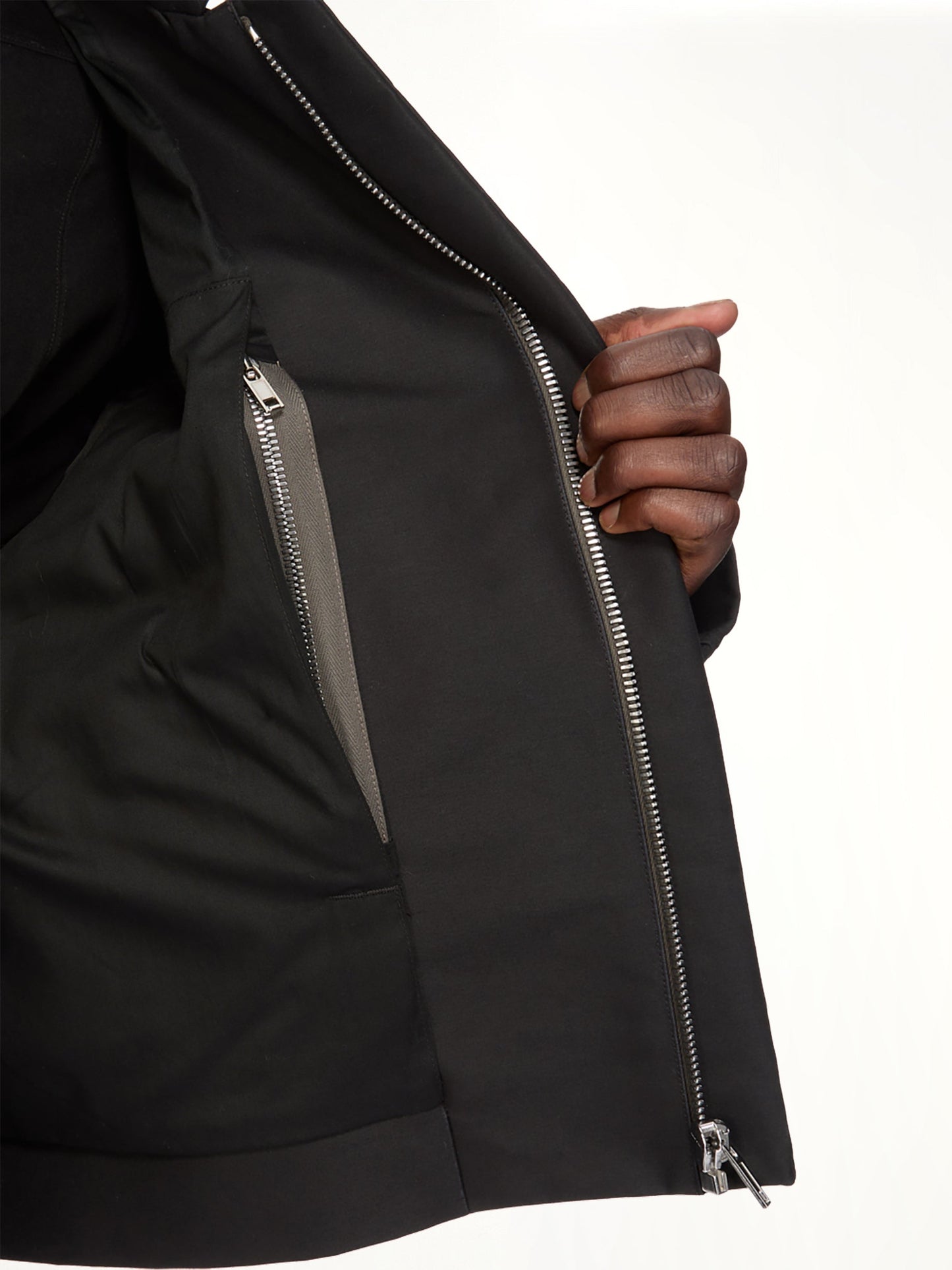 RICK OWENS Woven Heizer Mac Jacket (Black)