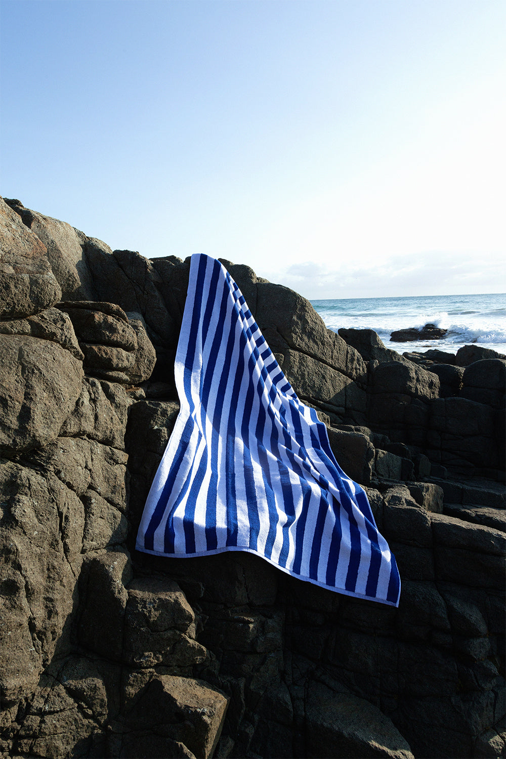 Blanca Studio TOWEL SET COBALT SMALL STRIPES (Blue)