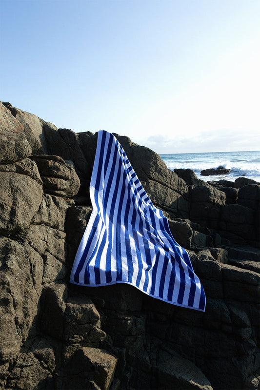 Blanca Studio TOWEL SET COBALT SMALL STRIPES (Blue)