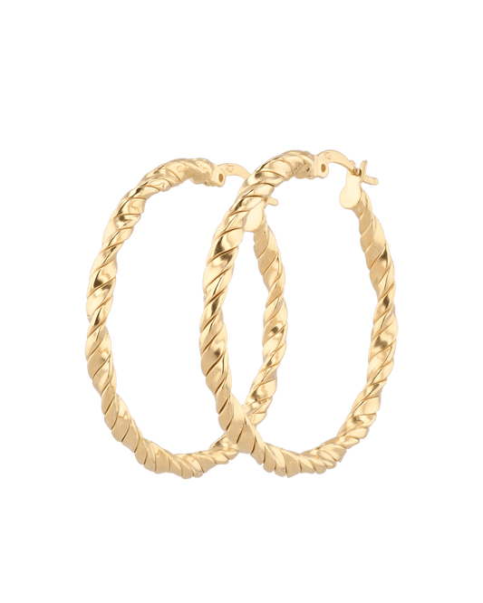 Image of Earrings. Product name - Radiance Gold Hoop Earrings in colour by brand - LAVANA