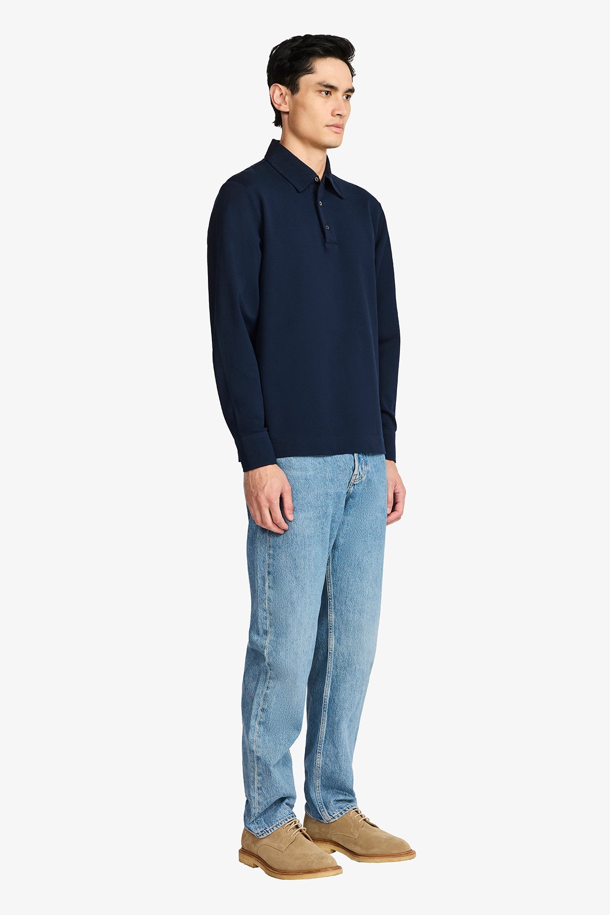 Anthony Squires Raffa Navy Knitted Polo (Blue)
