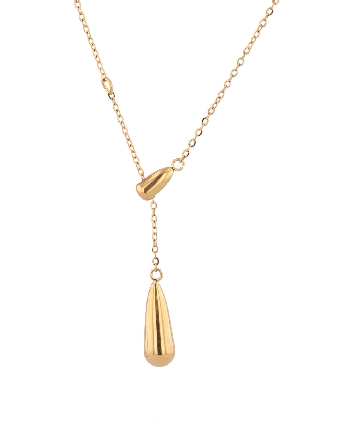 LAVANA Raindrop Gold Lariat Necklace