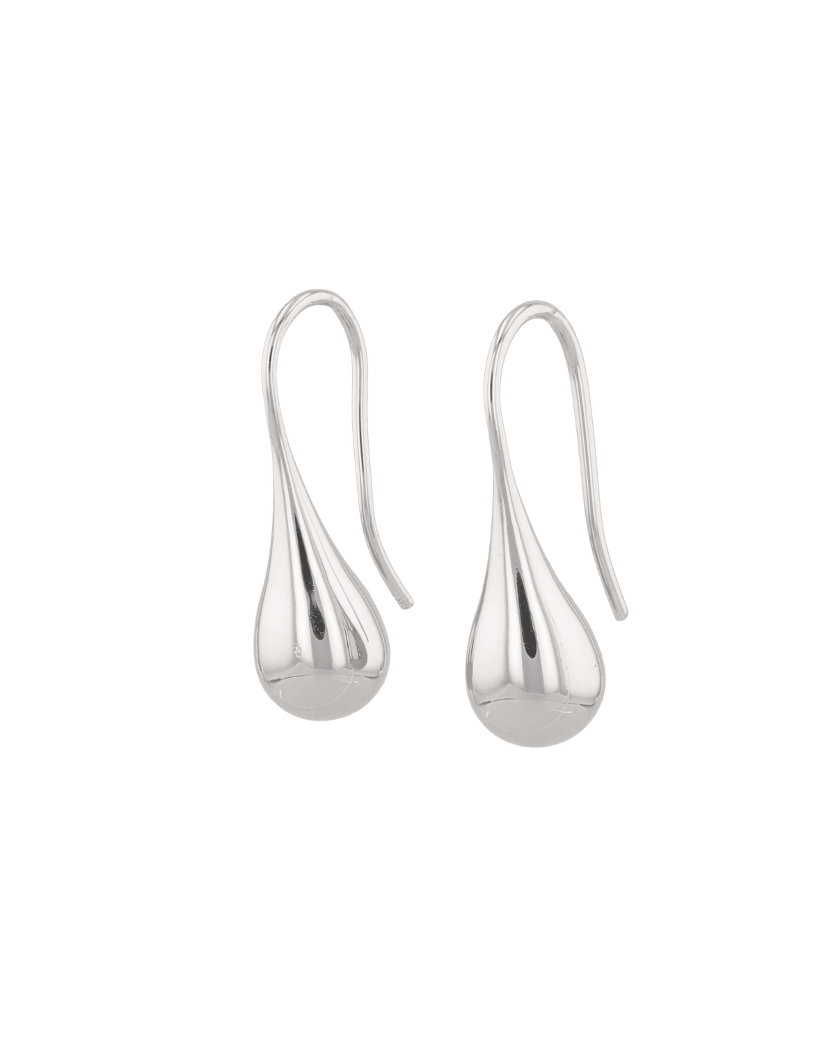 Image of Earrings. Product name - Raindrop Hook Silver Drop Earrings in colour by brand - LAVANA
