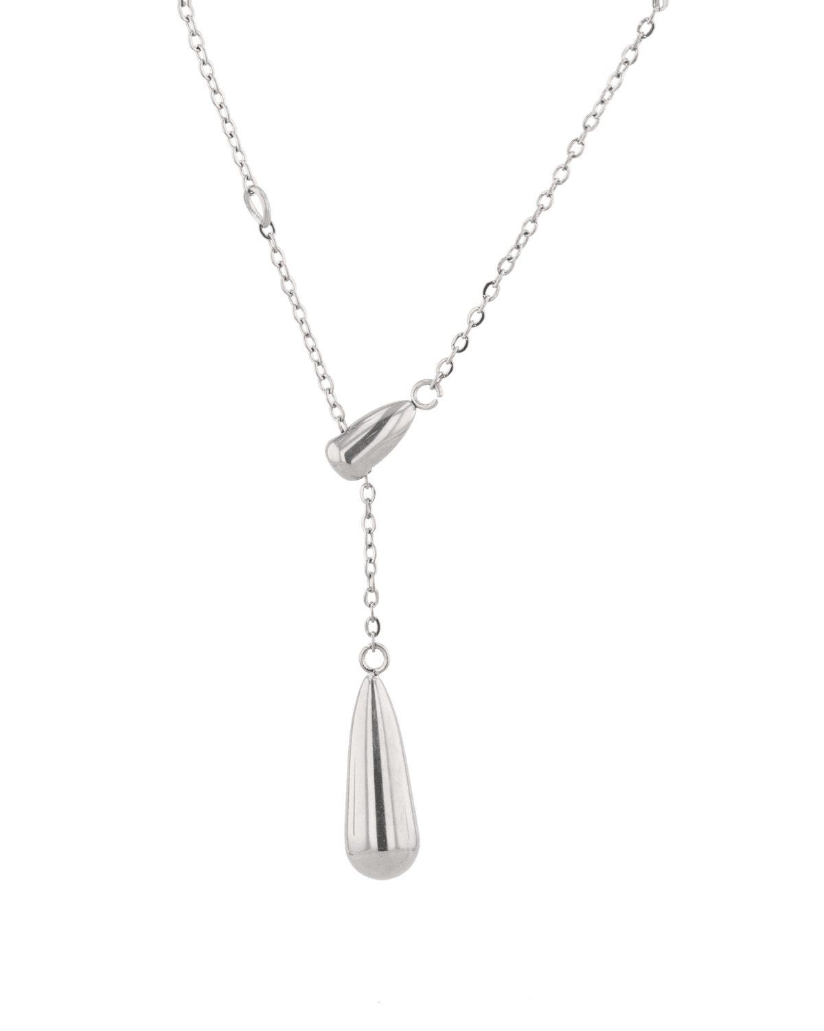 LAVANA Raindrop Silver Lariat Necklace