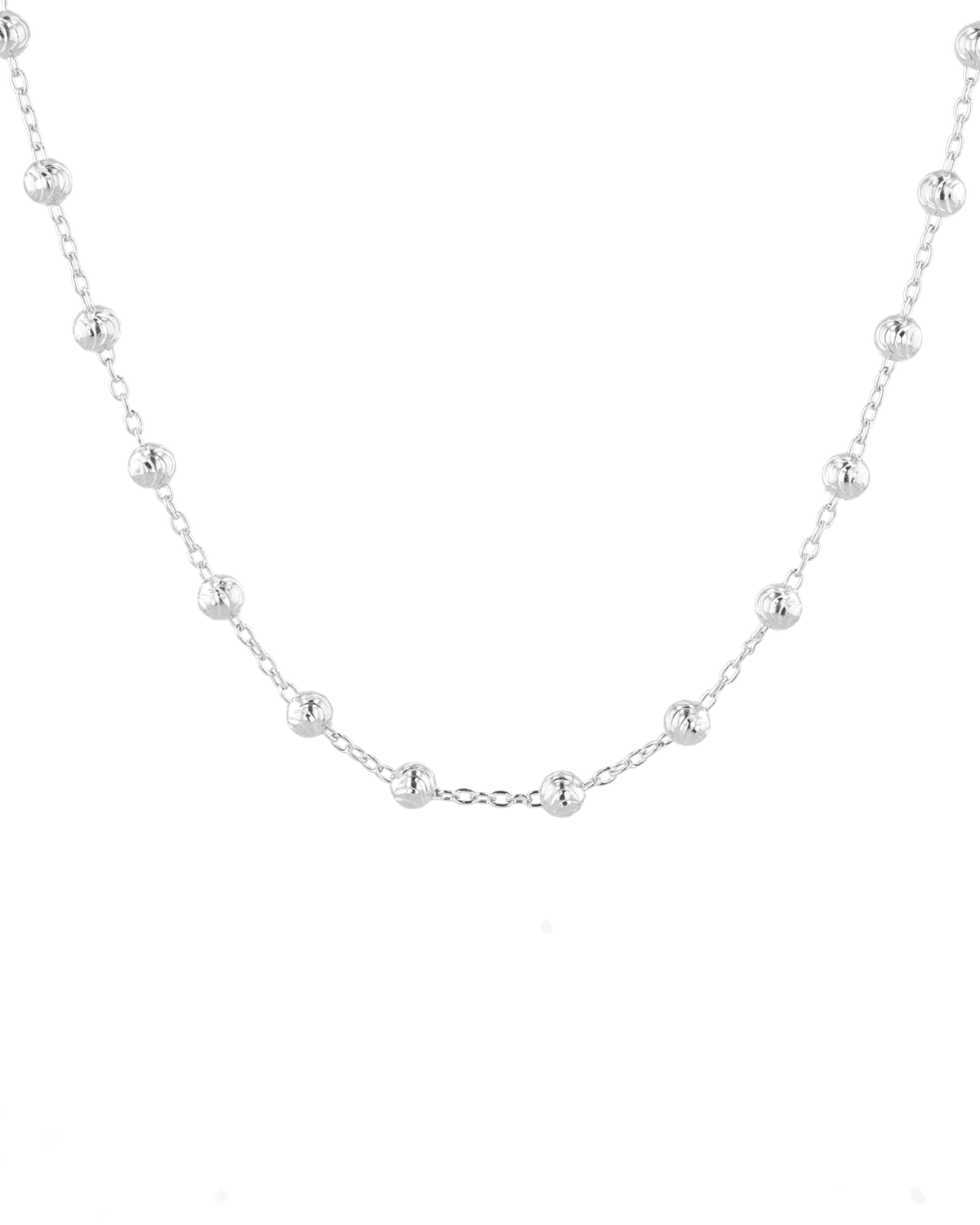 Image of Necklaces. Product name - Raleigh Silver Station Chain Necklace in colour by brand - LAVANA