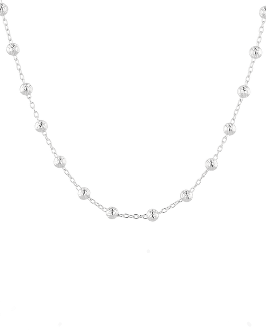 Image of Necklaces. Product name - Raleigh Silver Station Chain Necklace in colour by brand - LAVANA