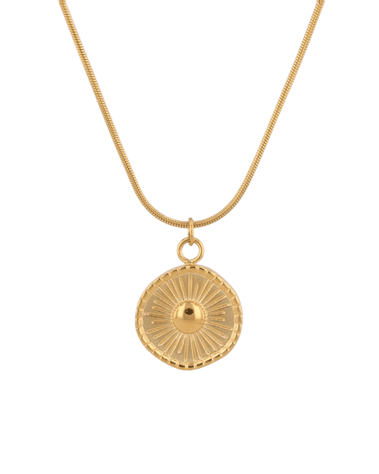 Image of Necklaces. Product name - Ray of Sun Gold Necklace in colour by brand - LAVANA