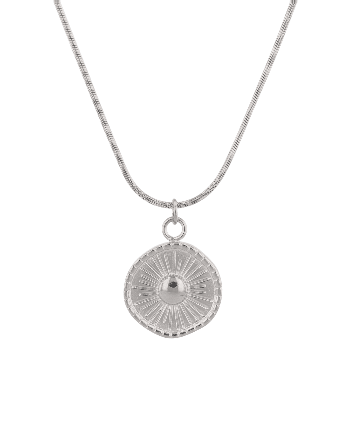 Image of Necklaces. Product name - Ray of Sun Silver Necklace in colour by brand - LAVANA
