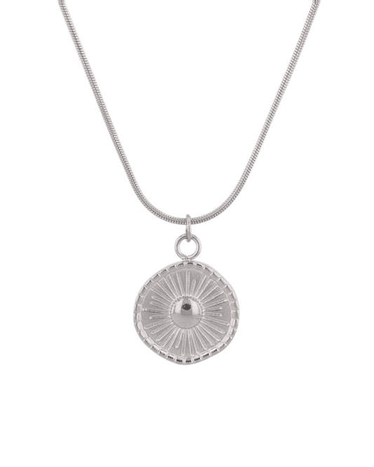Image of Necklaces. Product name - Ray of Sun Silver Necklace in colour by brand - LAVANA