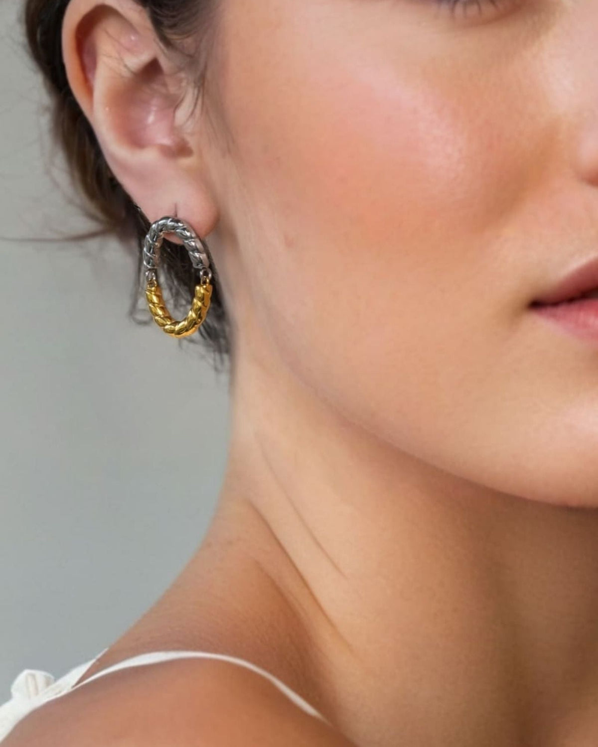 LAVANA Reflection Two Tone Hoop Earrings