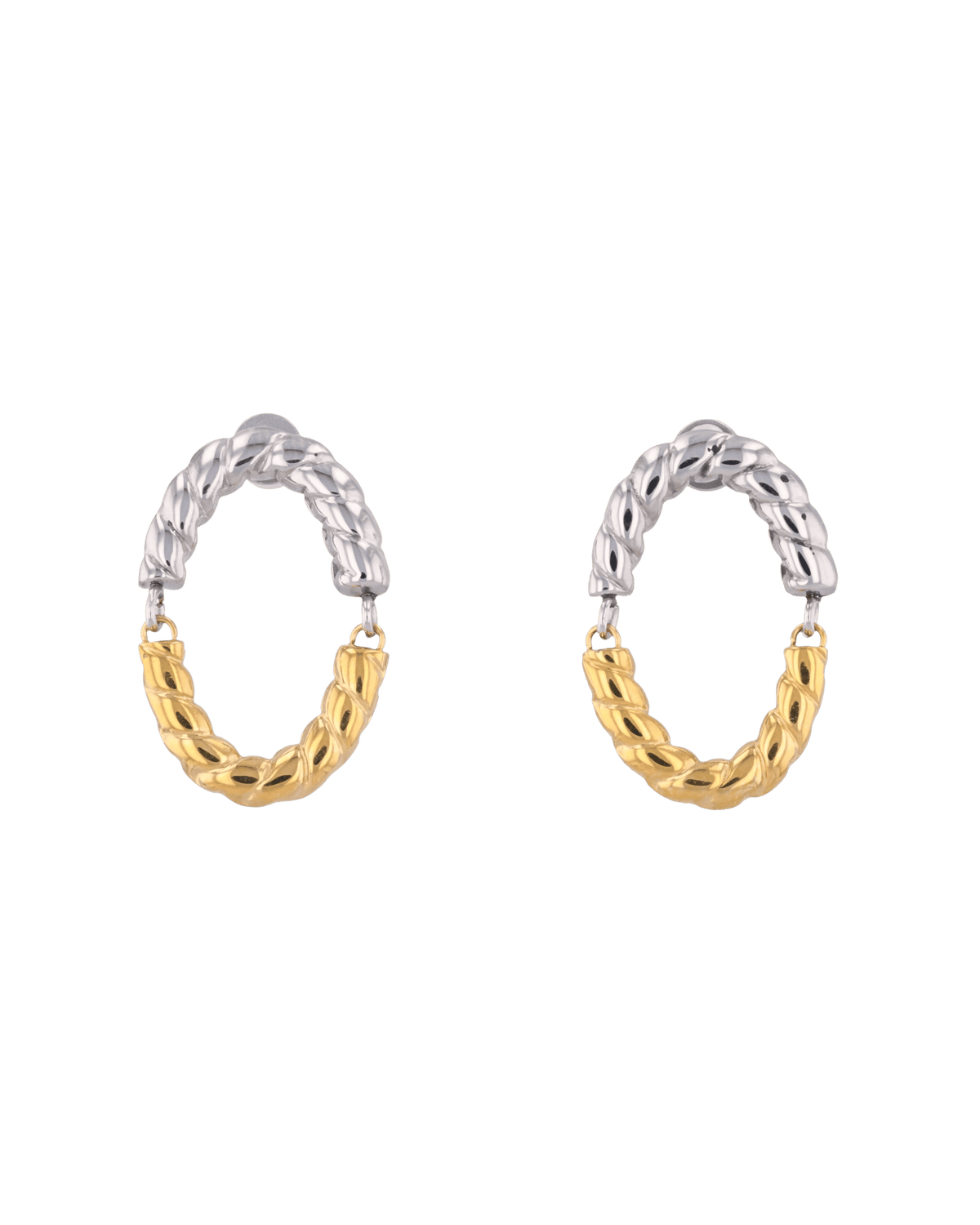 LAVANA Reflection Two Tone Hoop Earrings