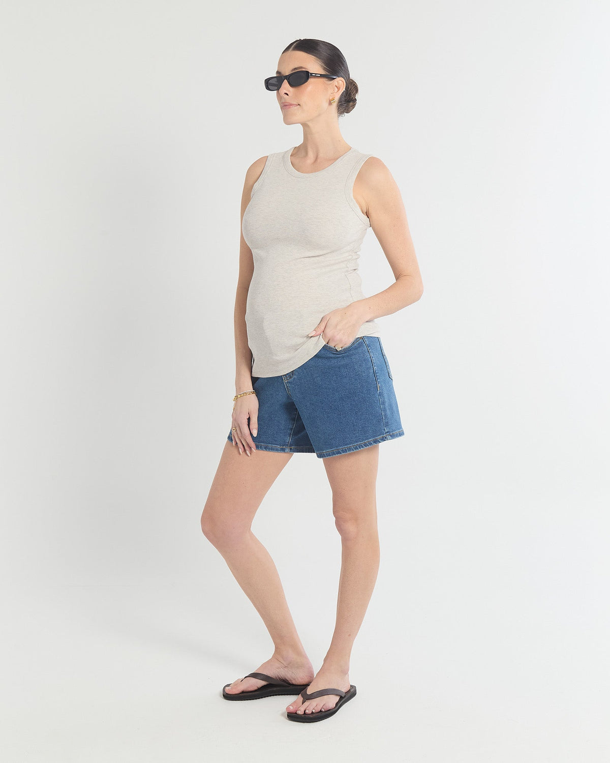 Soon Maternity Relaxed Denim Shorts
