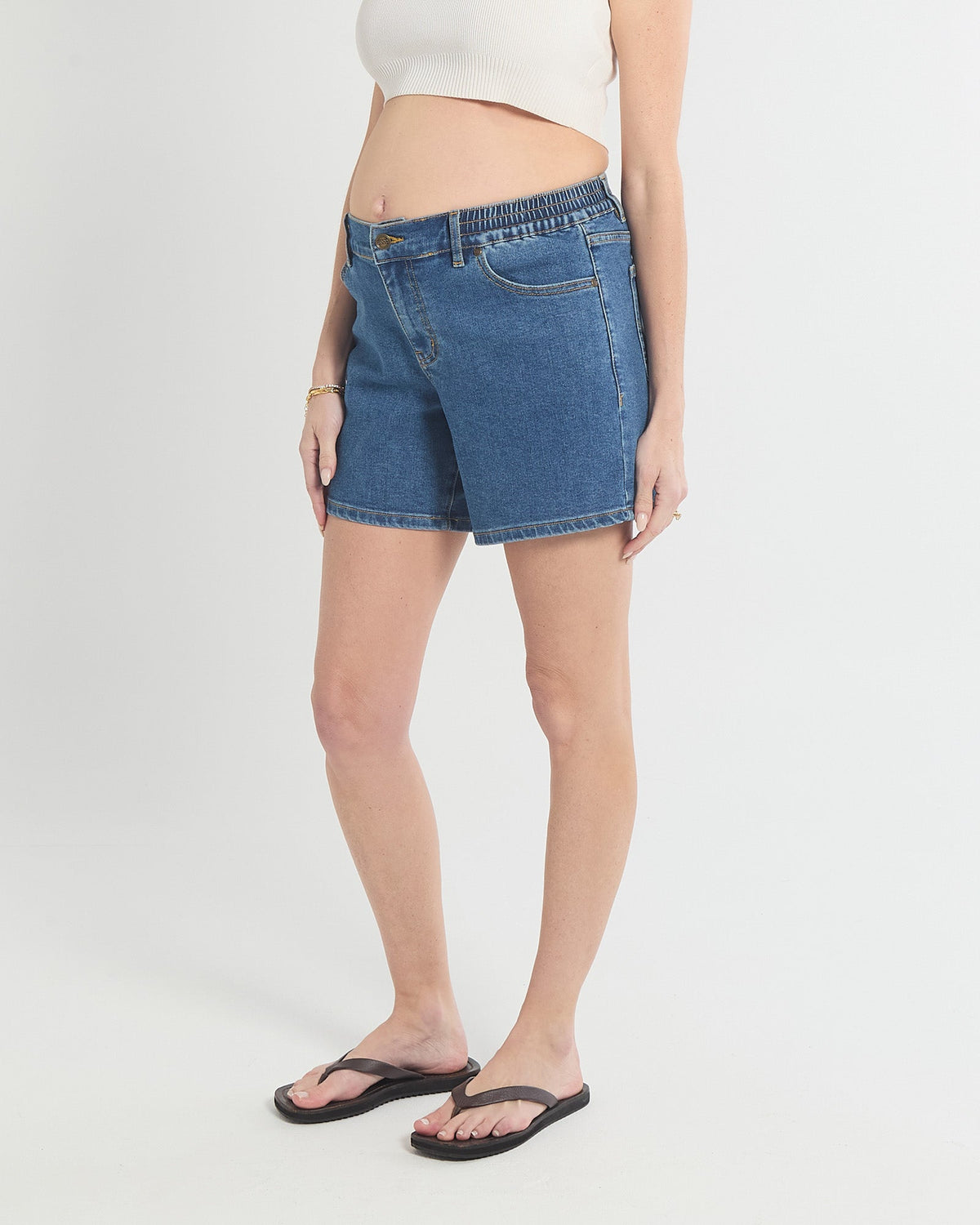 Soon Maternity Relaxed Denim Shorts