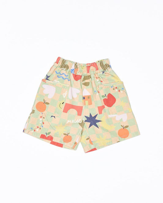 Image of a model wearing Shorts. Productname: Walnut Melbourne Remy Short in Magic Vibes colour by brand - Walnut Melbourne