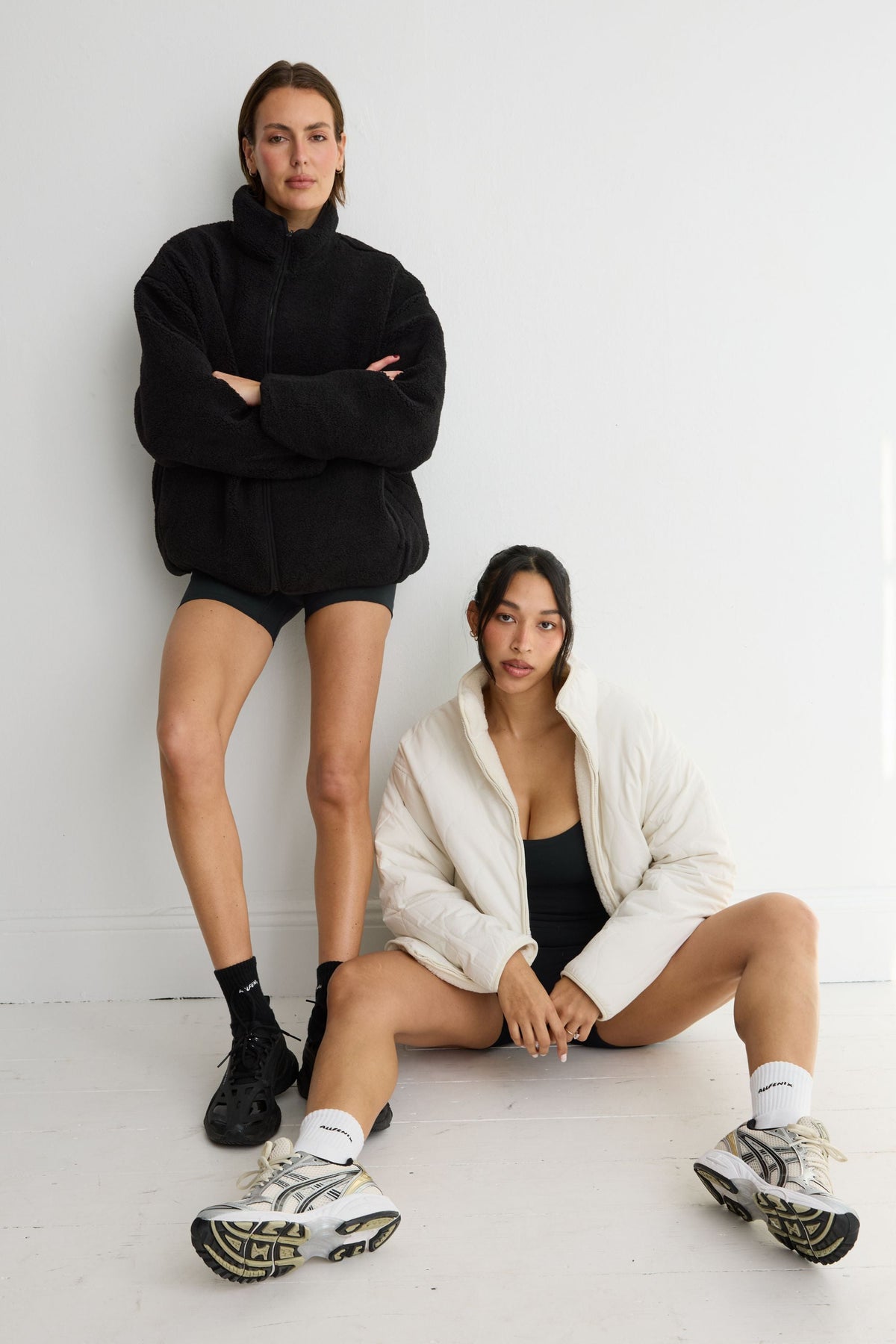 Reversible Quilted Sherpa Jacket (Black)
