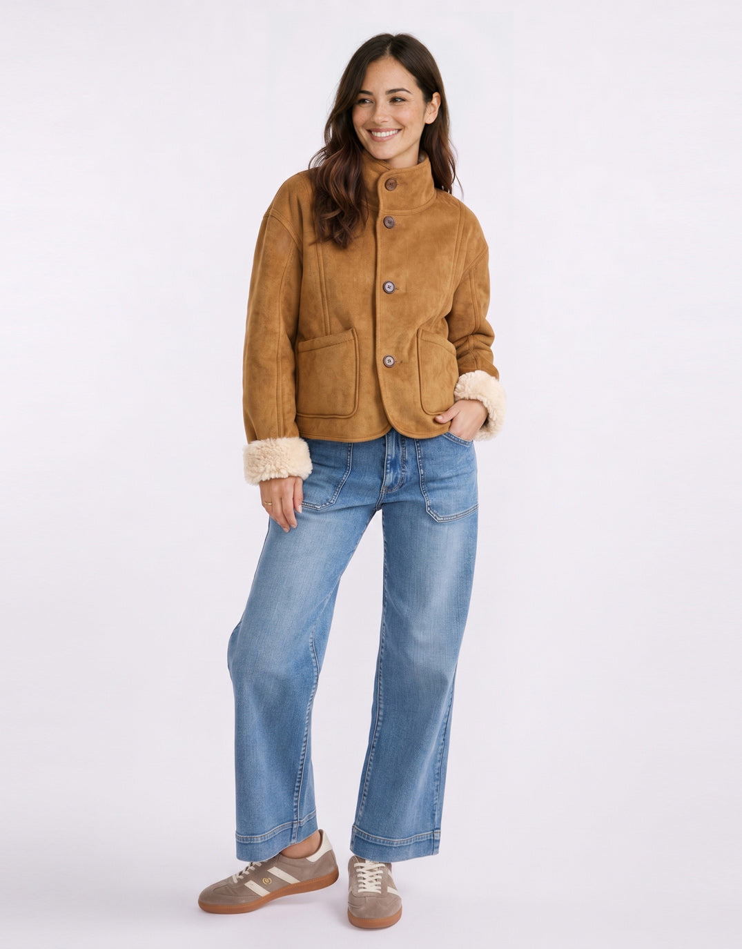 132 Fashion Aspen Reversible Jacket (Camel/Ecru)