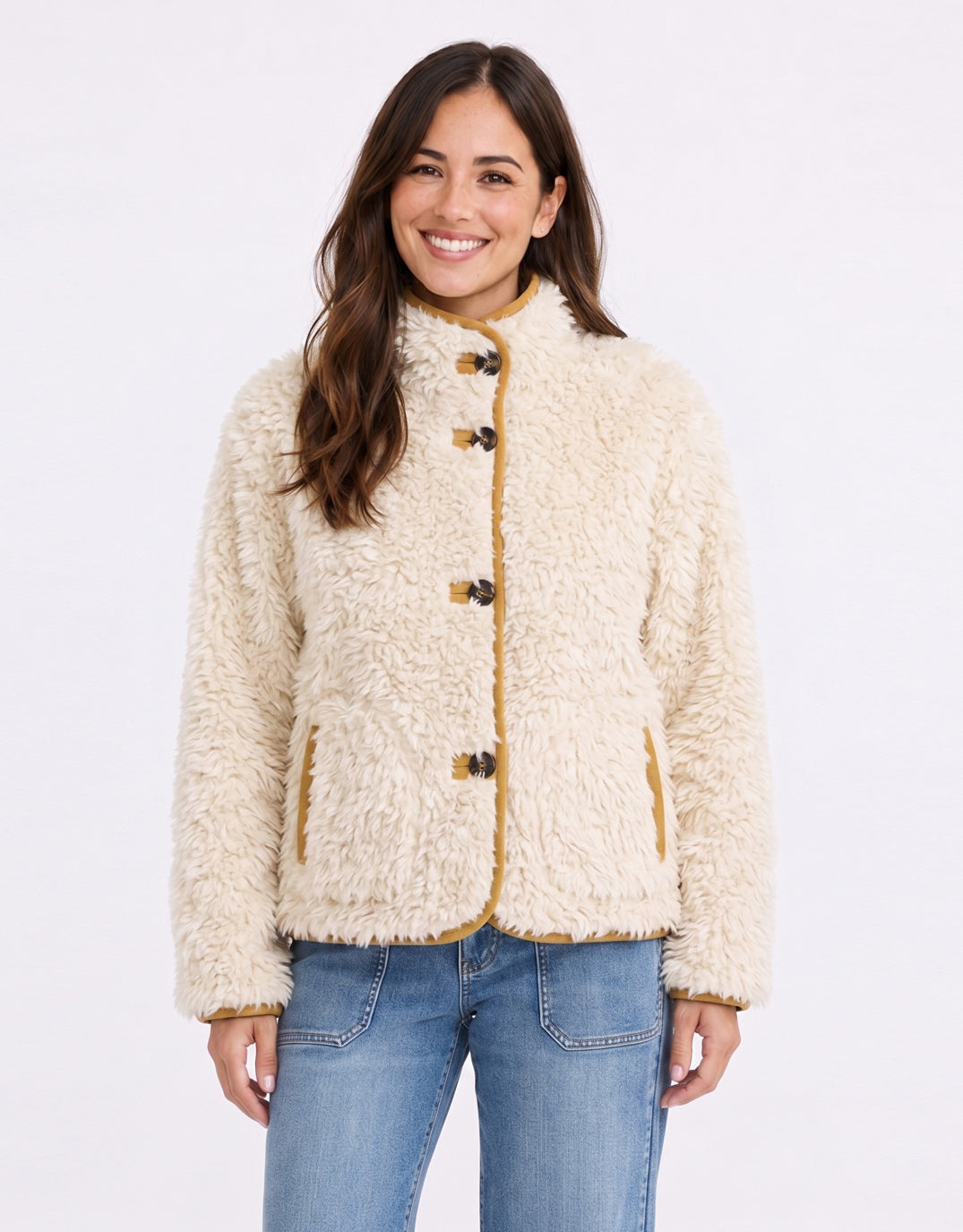 132 Fashion Aspen Reversible Jacket (Camel/Ecru)
