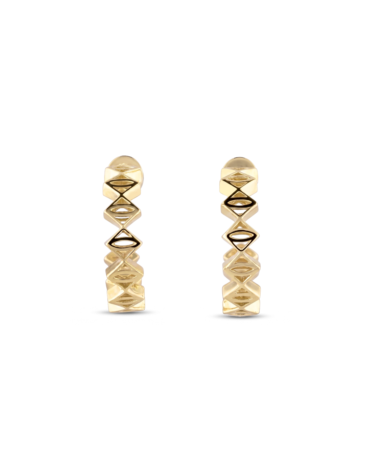 LAVANA Rhombus Geometric Gold Hoop Earrings