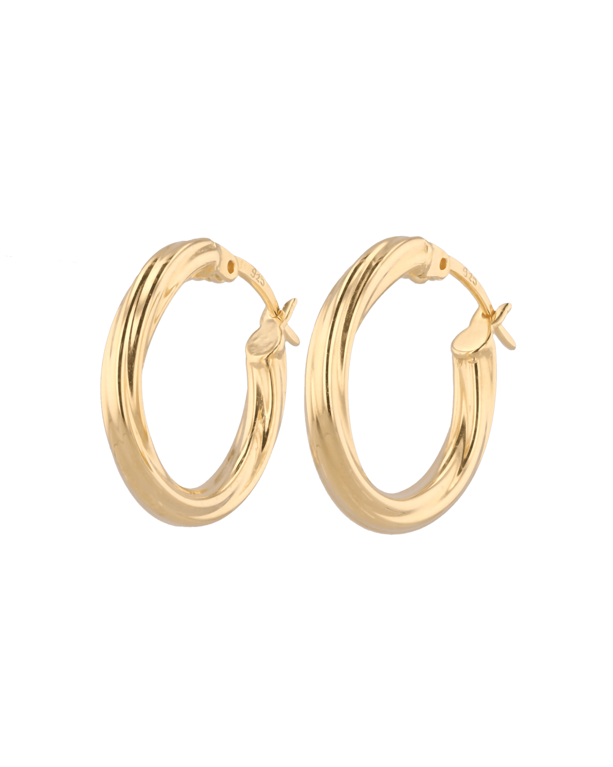 Image of Earrings. Product name - Rhythm Gold Hoop Earrings in colour by brand - LAVANA