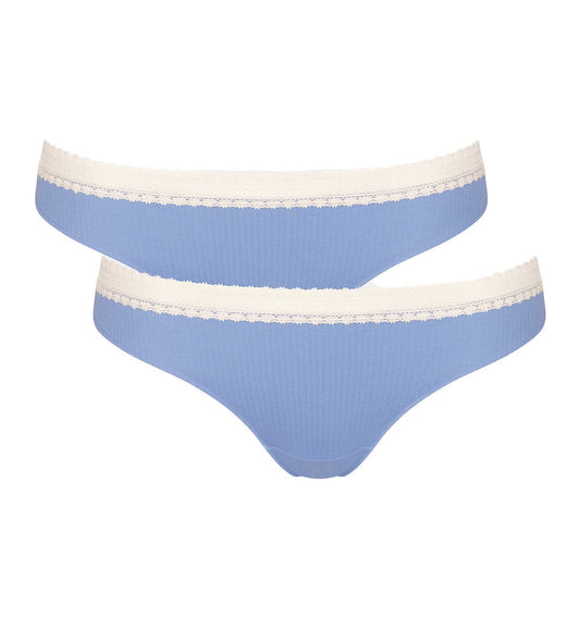 Image of Briefs. Productname: Triumph Sloggi Go Ribbed Brazil Twin Pack in Riviera colour by brand - Triumph