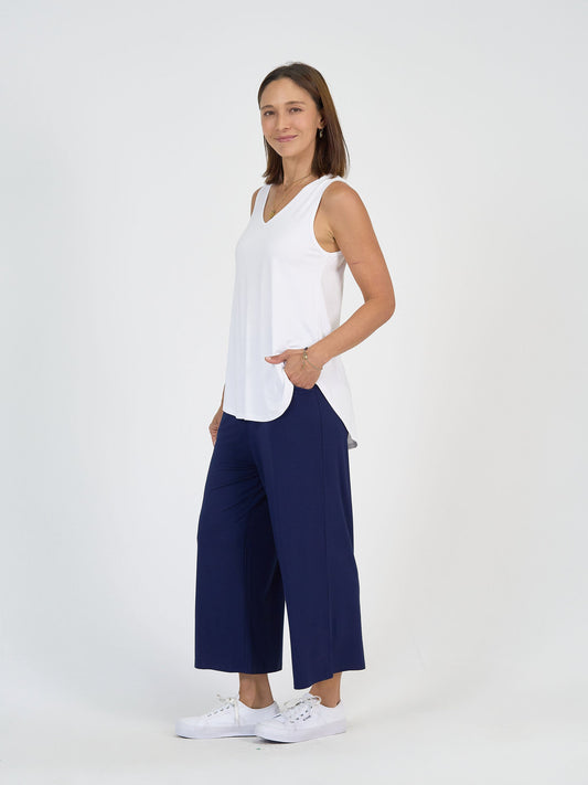 Lou Lou Rihanna V-Neck Bamboo Tank Top (White)