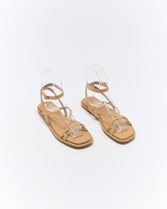 Walnut Melbourne Ripley Leather Sandal (Biscuit)