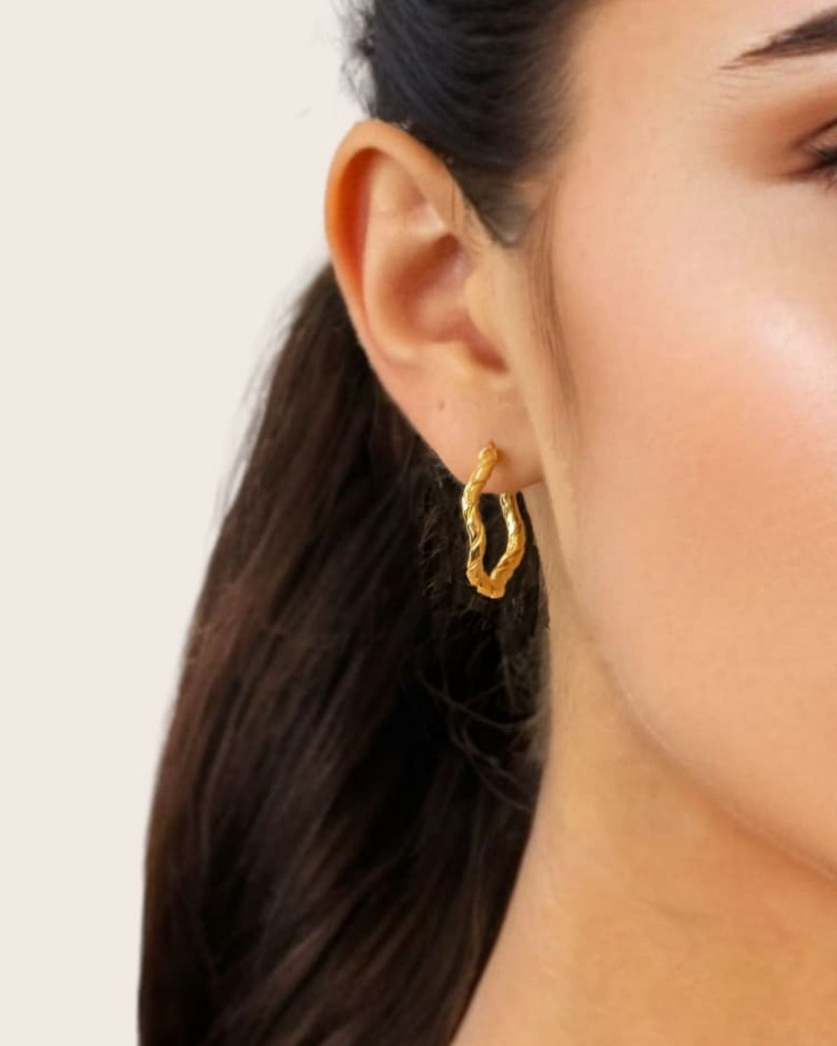 LAVANA Ripples Gold Hoop Earrings