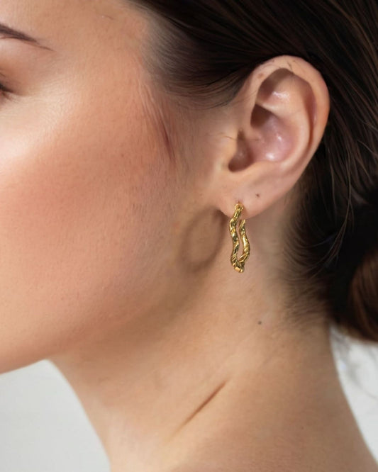 LAVANA Ripples Gold Hoop Earrings