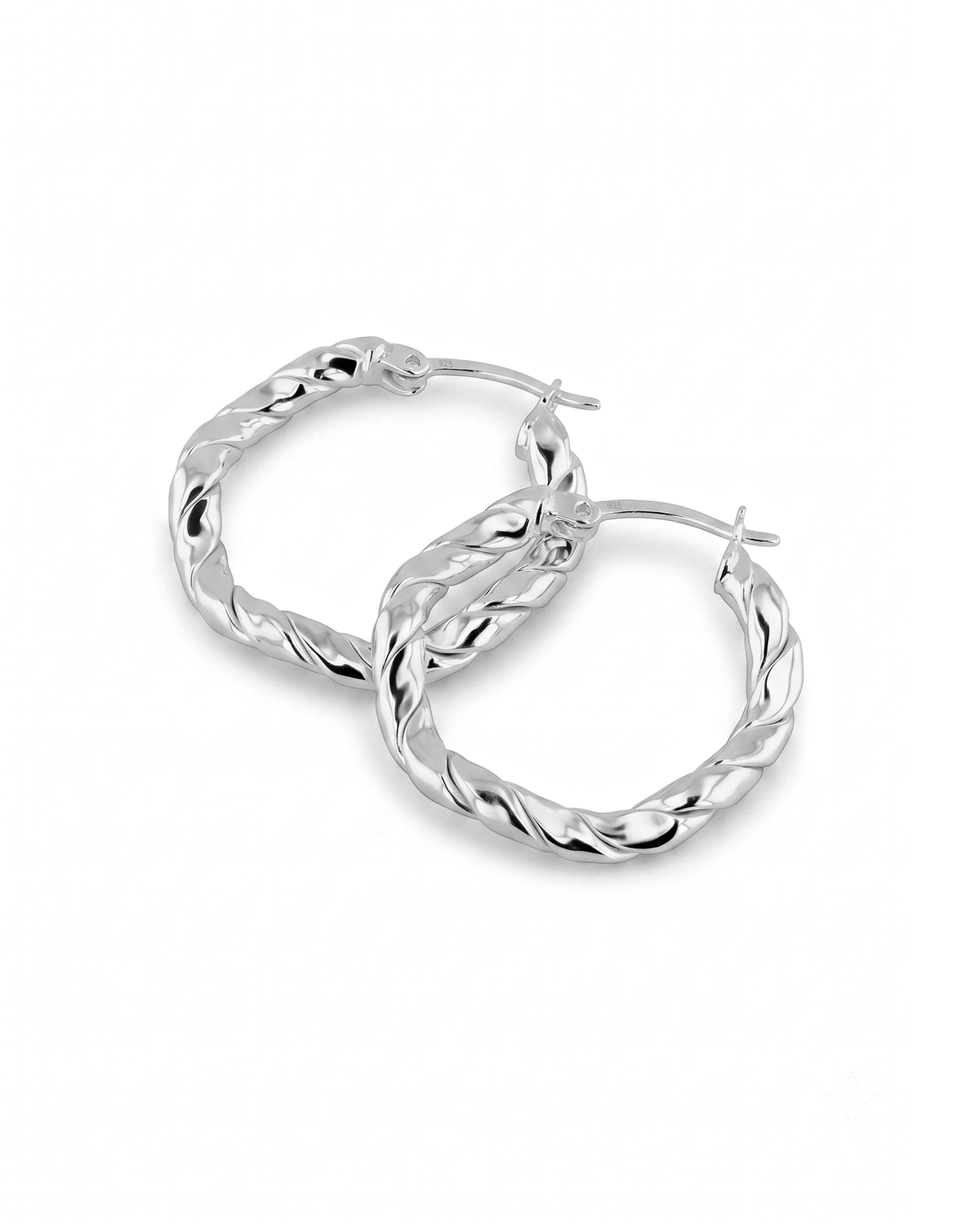 LAVANA Ripples Silver Hoop Earrings