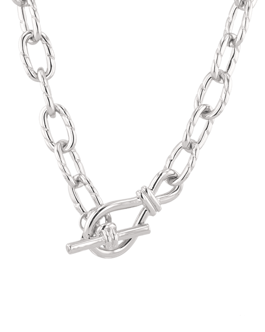 Image of Necklaces. Product name - Riviera Silver Link Necklace in colour by brand - LAVANA