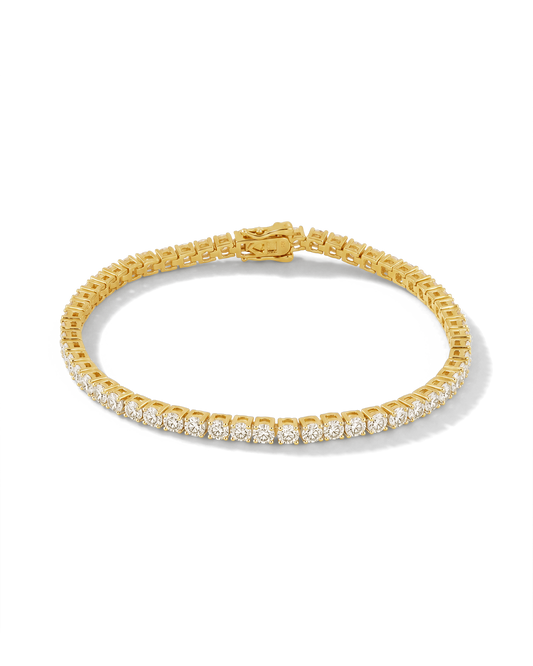 Image of Bracelets. Product name - Roland Gold Diamond Tennis Bracelet in colour by brand - LAVANA