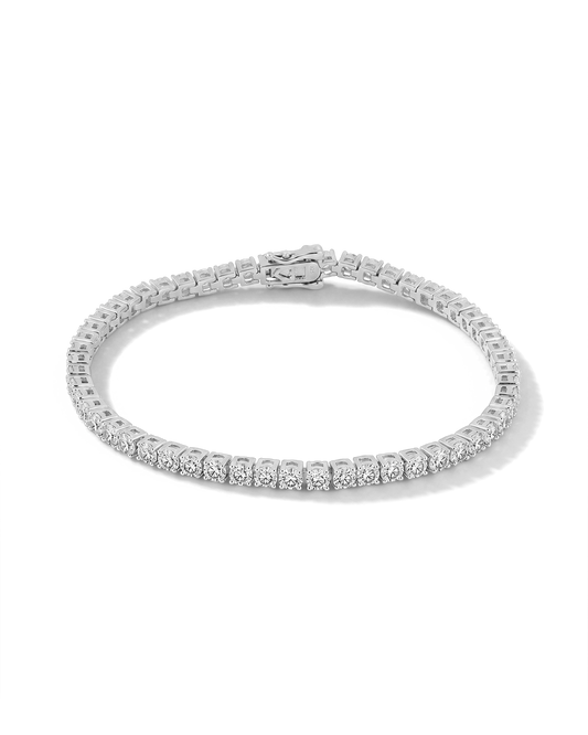 Image of Bracelets. Product name - Roland Silver Diamond Tennis Bracelet in colour by brand - LAVANA