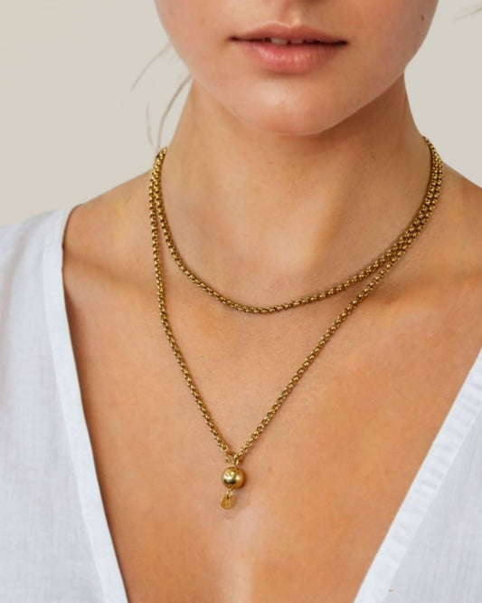 LAVANA Rolo Gold Lariat Chain Necklace