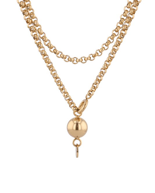 Image of Necklaces. Product name - Rolo Gold Lariat Chain Necklace in colour by brand - LAVANA