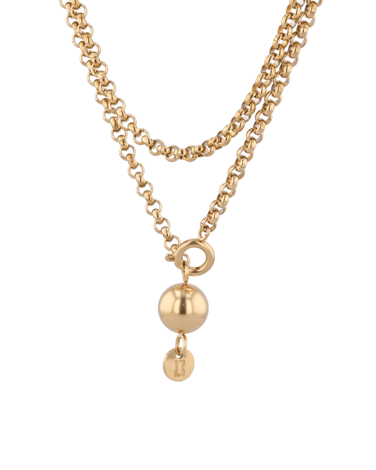 LAVANA Rolo Gold Lariat Chain Necklace