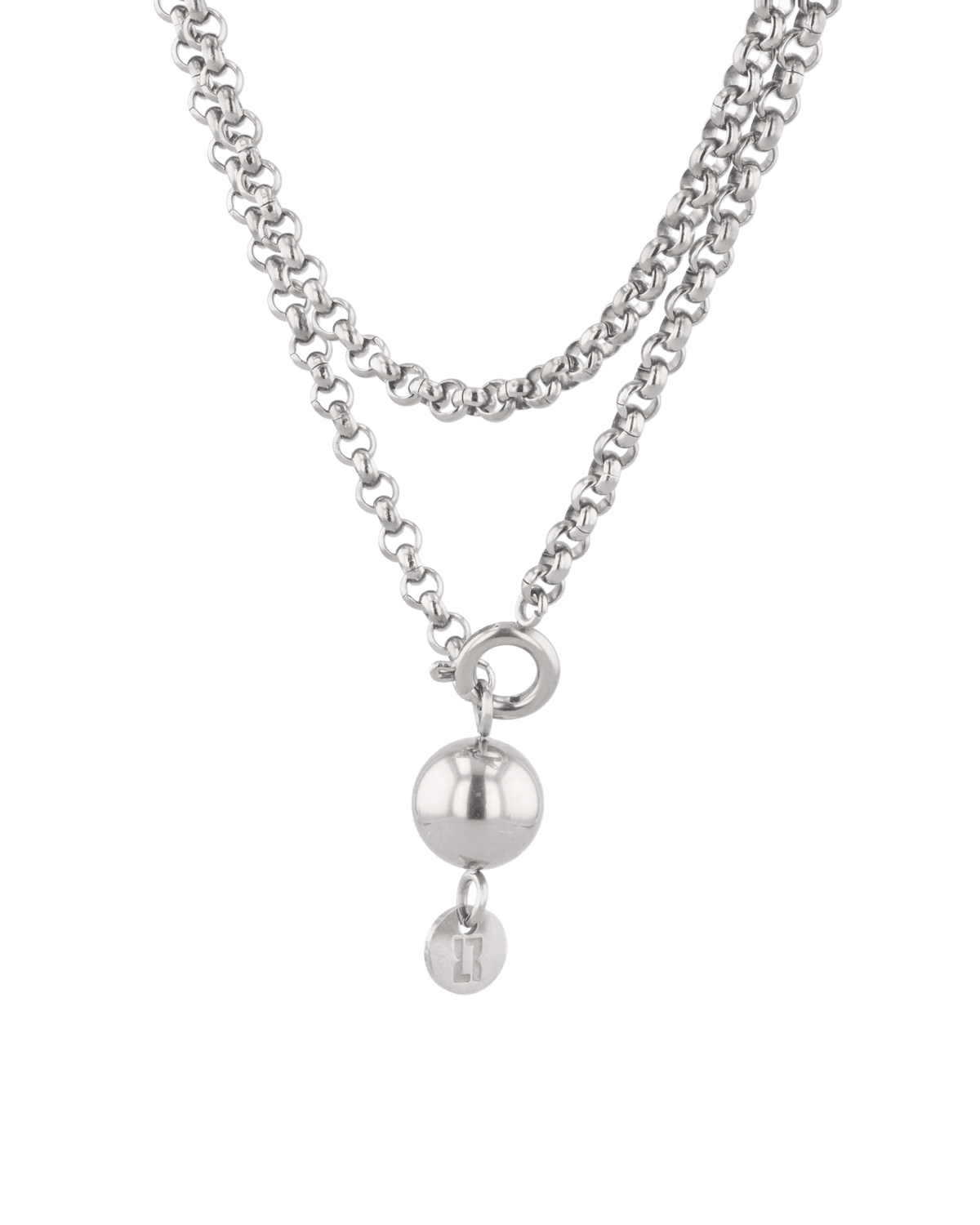 LAVANA Rolo Silver Lariat Chain Necklace