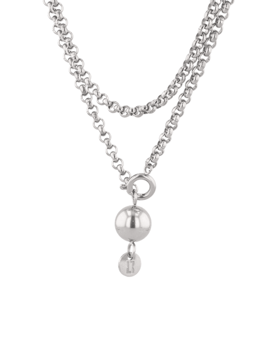 LAVANA Rolo Silver Lariat Chain Necklace