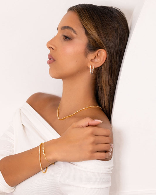 LAVANA Roma Gold Diamond Hoop Earrings