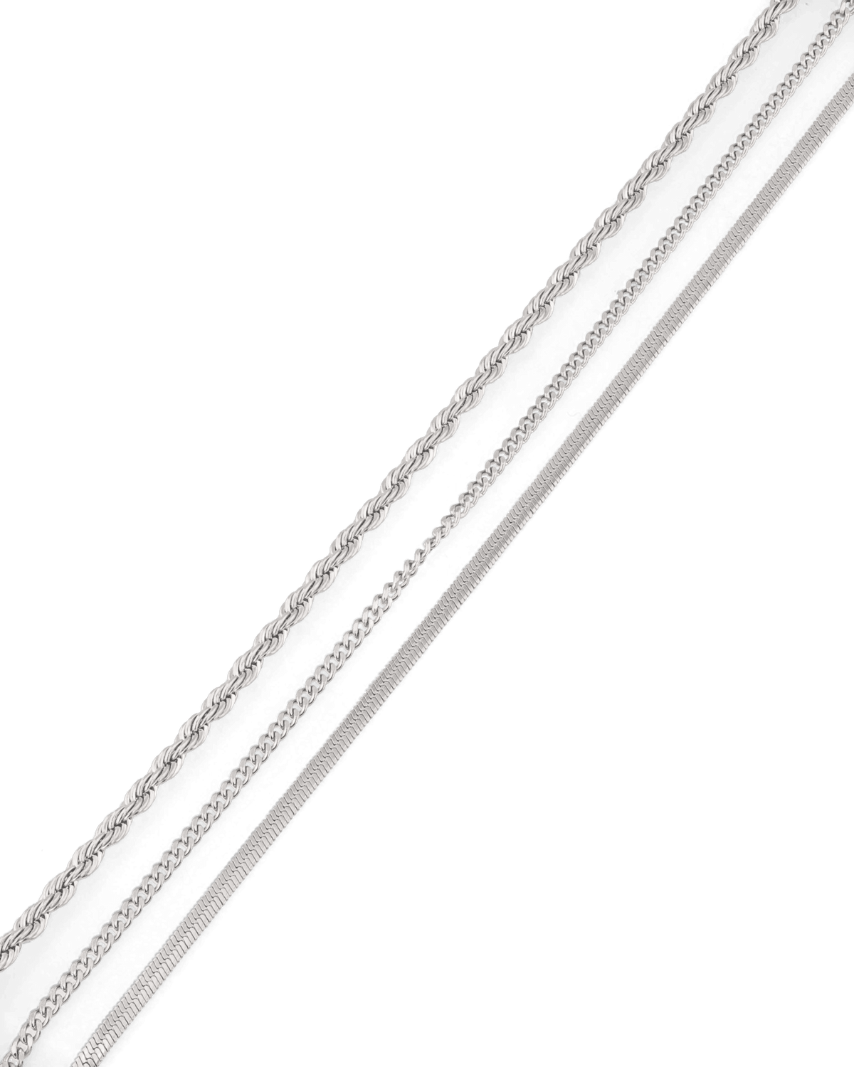 LAVANA Rope Trinity Silver Bracelet Set