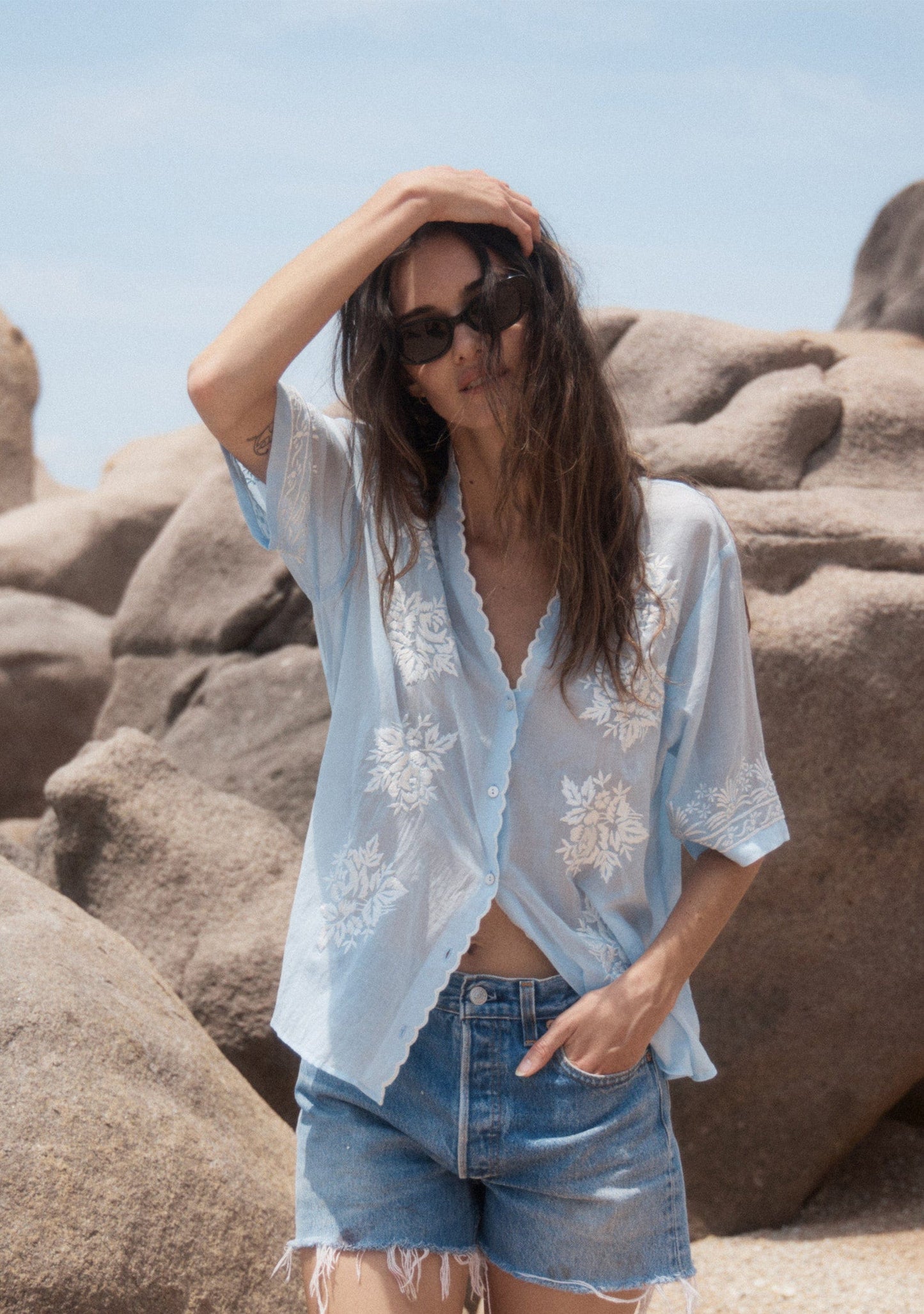 Auguste The Label Rosalie Blouse (Blue)