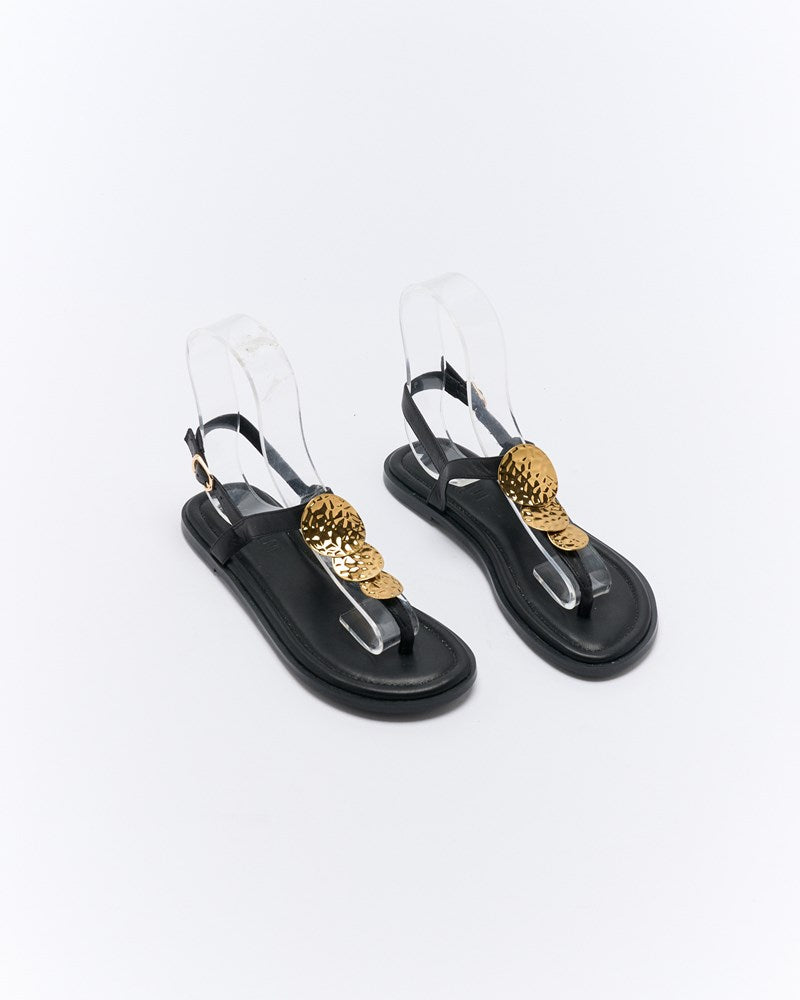 Walnut Melbourne Roxie Leather Sandal (Black)