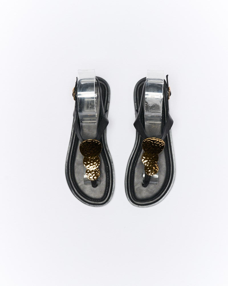 Walnut Melbourne Roxie Leather Sandal (Black)