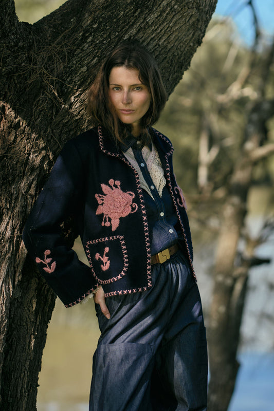 Image of Coats & Jackets. Product name - Rubyyaya Antiquity Jacket Navy in Navy colour by brand - Rubyyaya