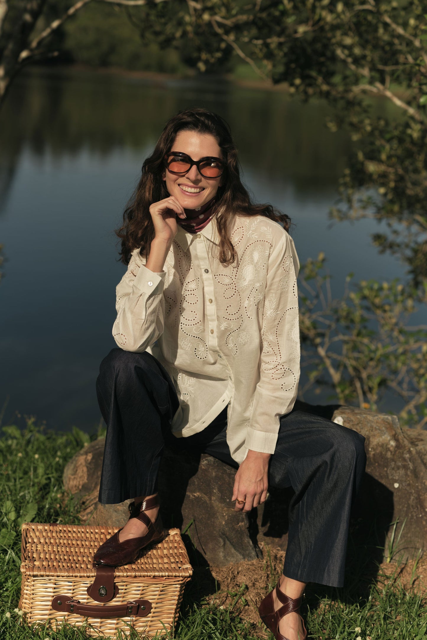 Image of Shirts. Product name - Rubyyaya Driftwood Shirt White in White colour by brand - Rubyyaya