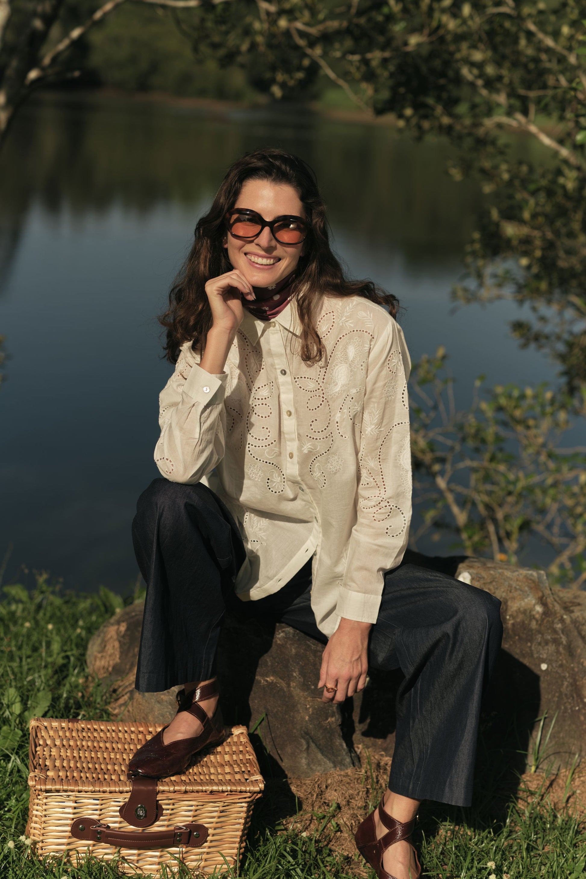 Image of Shirts. Product name - Rubyyaya Driftwood Shirt White in White colour by brand - Rubyyaya