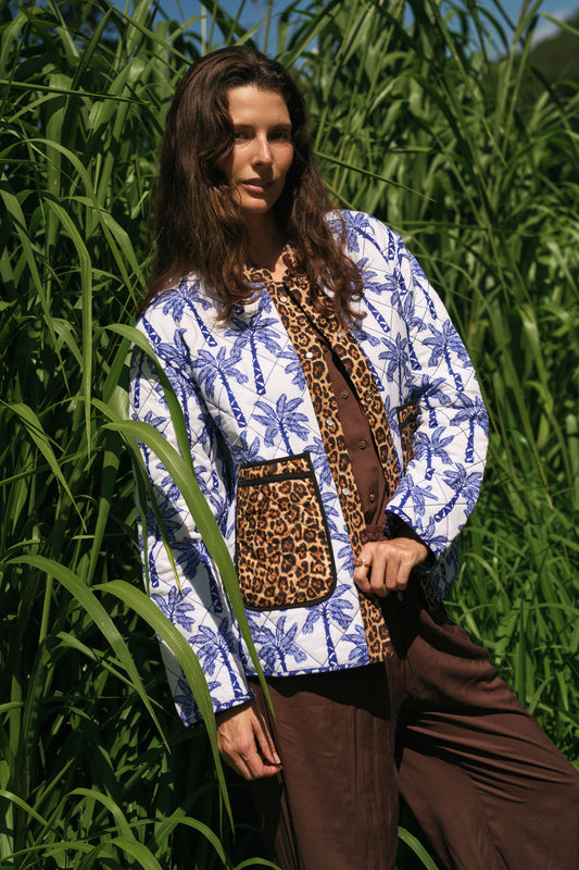 Image of Coats & Jackets. Product name - Rubyyaya Bula Jacket Blue in Blue colour by brand - Rubyyaya