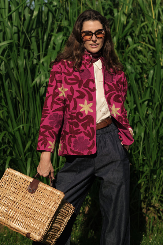 Image of Coats & Jackets. Product name - Rubyyaya Meadow Field Jacket Pink in Pink colour by brand - Rubyyaya